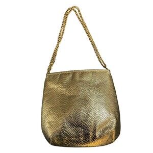 Vintage Gold Purse Magid Hand Made In Italy Double gold chain Inside pocket snap